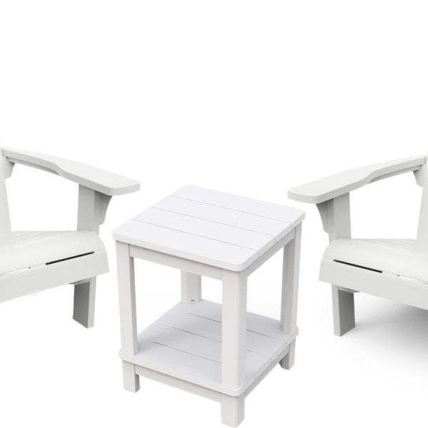 Keter Troy Adirondack Set with Deluxe Table - White